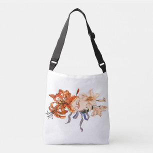 Bolsa Ajustável Monograma com o buquê bonito do lírio de tigre d