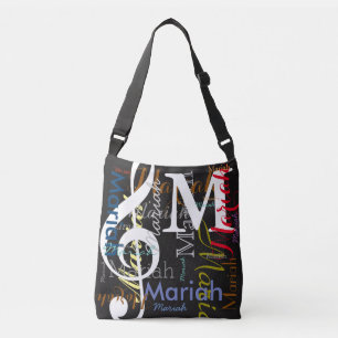 Bolsa Ajustável Monograma da nota musical Treble-Clef com nomes a 