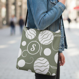 Bolsa Ajustável Monograma de Círculos de Creme