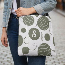 Bolsa Ajustável Monograma de Círculos Verde Oliva