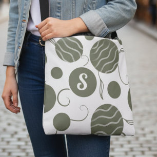 Bolsa Ajustável Monograma de Círculos Verde Oliva