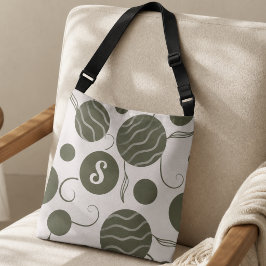 Bolsa Ajustável Monograma de Círculos Verde Oliva