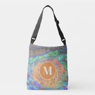 Bolsa Ajustável Monograma de Família Padrão de Mosaico de Concha d