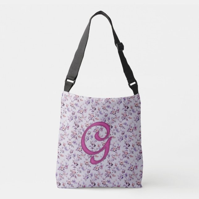 Bolsa Ajustável Monograma de luxo floral G (Frente)