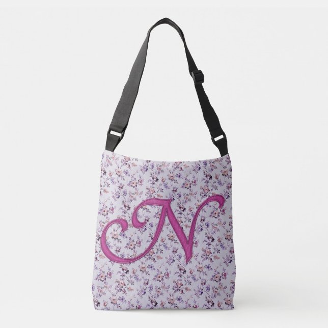 Bolsa Ajustável Monograma de luxo floral N (Frente)