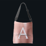 Bolsa Ajustável Monograma Dourado de aço inoxidável rosa rosa rosa<br><div class="desc">Rosa Rosa Rosa Rosa Dourada Faux Stainless Steel Elegante Bag. Este saco pode ser personalizado para incluir o seu nome inicial e próprio.</div>
