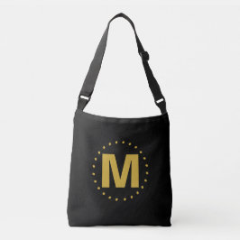 Bolsa Ajustável Monograma Dourado Preto