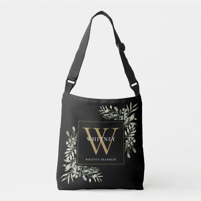 Bolsa Ajustável Monograma Dourado Preto Moleridade Verde (Frente)