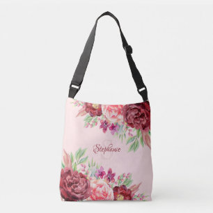 Bolsa Ajustável Monograma Floral Blush Burgundy