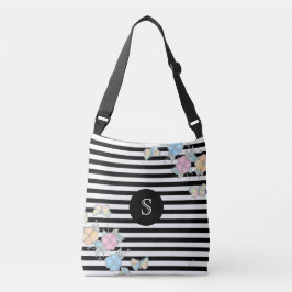 Bolsa Ajustável Monograma Floral com Faixa ButterflyPreto