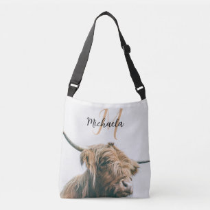 Bolsa Ajustável Monograma inicial do retrato das vacas altas