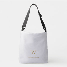 Bolsa Ajustável Monograma Moderno em Grafite Dourado em Letra de F