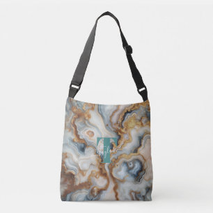 Bolsa Ajustável Monograma Personalizado de Agato de Pérolas Elegan