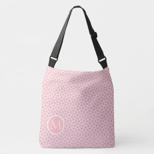 Bolsa Ajustável Monograma personalizado de padrão de gaiola rosa