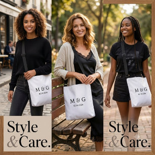 Bolsa Ajustável Monograma Personalizado e Data Personalizada
