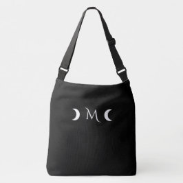 Bolsa Ajustável Monograma preto-e-branco do Crescente Moderno