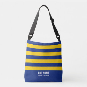 Bolsa Ajustável Monograma Simples de Râguebi - Marinho e Amarelo
