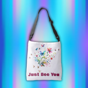 Bolsa Ajustável Monograma Simples Floral de Aquarela