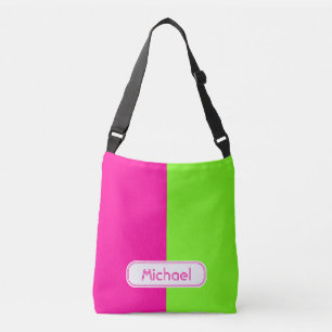 Bolsa Ajustável Monograma Verde Rosa Neon Brin Moderno