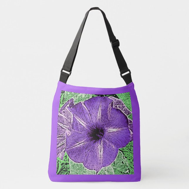 Bolsa Ajustável Morning Glory Block Impressão - violeta suave (Frente)
