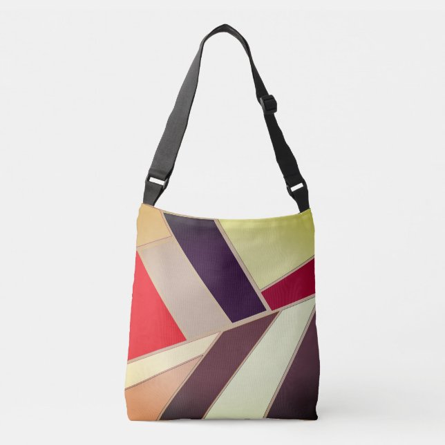 Bolsa Ajustável Mosaico, Marrom e Laranja, Abstrato Geométrico Mod (Frente)