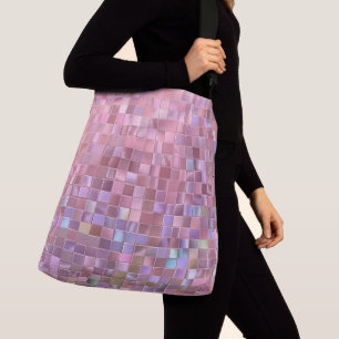 Bolsa Ajustável Mosaico Rosa Holograma Imprimido