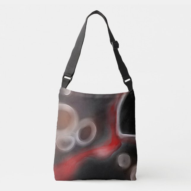 Bolsa Ajustável Motif Arterial: Abstrato preto, branco e vermelho (Frente)