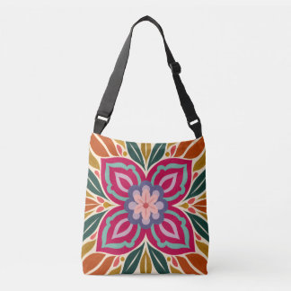 Bolsa Ajustável Motivo Floral Simétrico Ojibwe dos Bosques Orienta