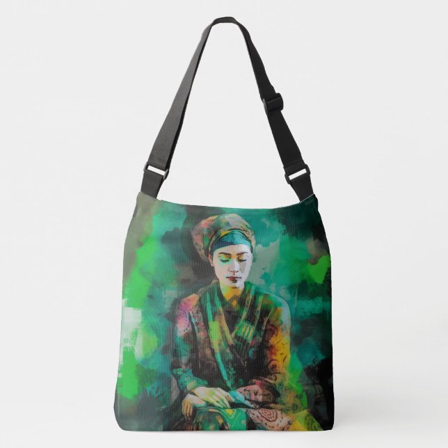 Bolsa Ajustável Mulher em Verde (Frente)