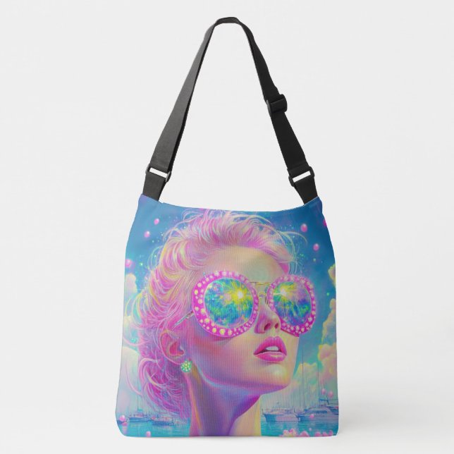 Bolsa Ajustável Mulher Neon Glamorosa com Óculos Espumantes (Frente)