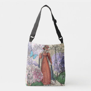 Bolsa Ajustável Mulher vitoriana na moda vermelha colorido