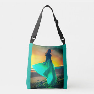 Bolsa Ajustável Mulheres de azul Turquesa em uma Praia da Noite