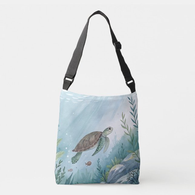 Bolsa Ajustável Mundo submarino com tartaruga (Frente)