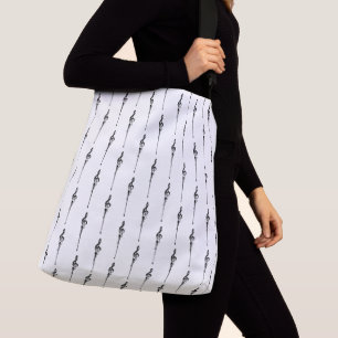Bolsa Ajustável Música Motif Derretendo Treble Clef Preto e Branco