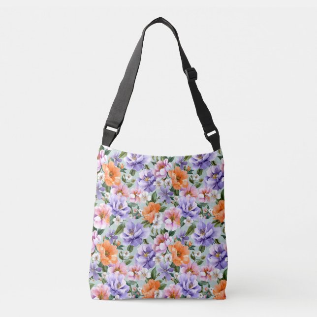 Bolsa Ajustável Muted Colorful Flowers Boho flower  (Frente)