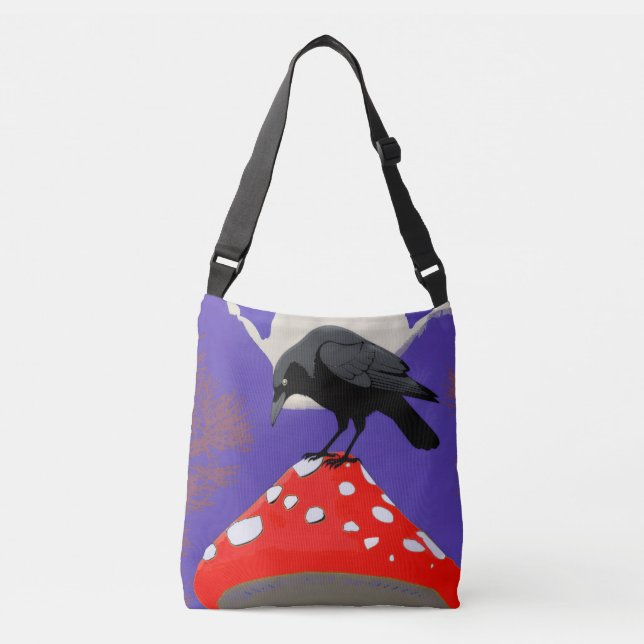 Bolsa Ajustável 🖤 Mystical Raven Crossbody Bag (Frente)