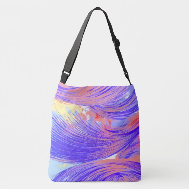 Bolsa Ajustável Na moda Azul, cor-de-rosa, Abstrato (Verso)