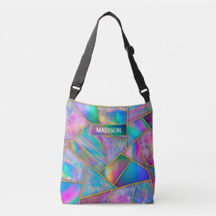 Bolsa Ajustável Na moda holographic chic faux gold