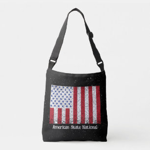 Bolsa Ajustável Nacional do Estado Americano com Bandeira Crossbod