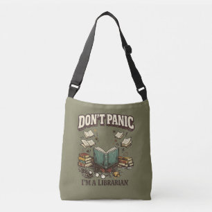 Bolsa Ajustável Não Entre em Pânico Sou Bibliotecário Design de Li