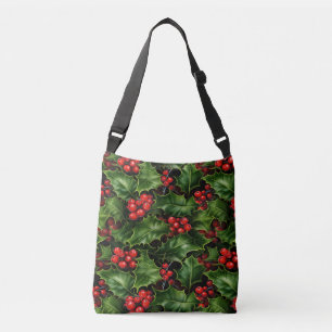 Bolsa Ajustável Natal Holly Sai E Berries Vermelhos Padrão