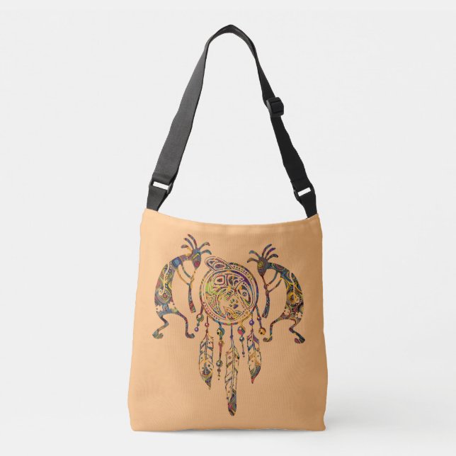 Bolsa Ajustável Nativo americano Kokopelli Whale Dreamcatcher 2 (Frente)