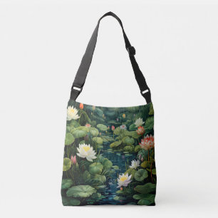 Bolsa Ajustável Natureza Lotus Water Lily Pond Landscape