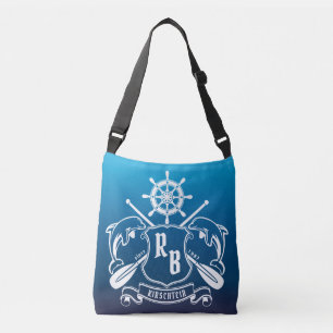 Bolsa Ajustável Náutico dos Golfinhos da Marinha Helm Oars Shield