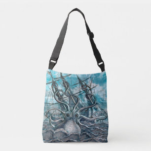Bolsa Ajustável Navio gigante Octopus Blue Sea Monster