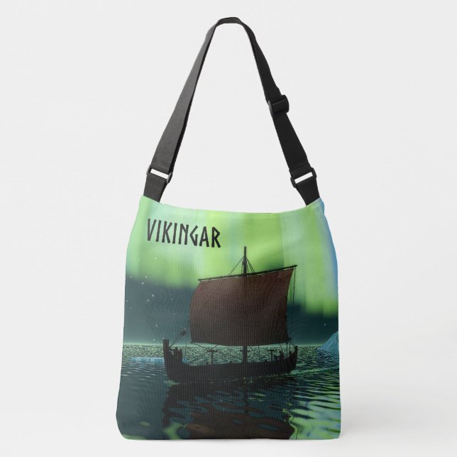 Bolsa Ajustável Navio Viking e Luzes do Norte (Frente)