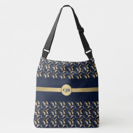 Bolsa Ajustável Navy e Dourado Abstrato Personalizado