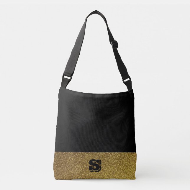 Bolsa Ajustável Negro e ouro monograma (Frente)