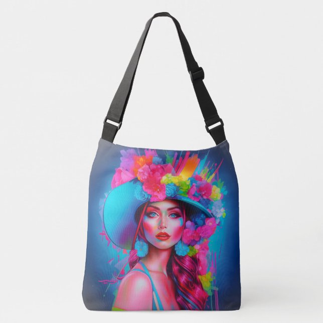 Bolsa Ajustável Neon Fantasy Floral Retrato (Frente)