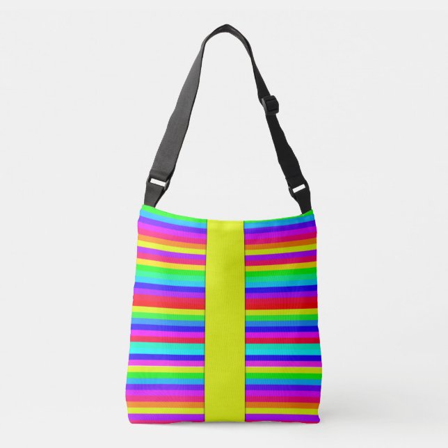 Bolsa Ajustável Neon Stripes De Cor Funky (Frente)